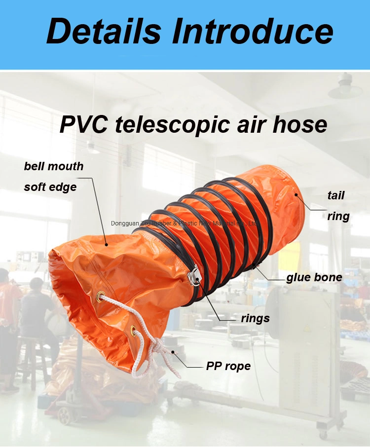 Air Pressure Exhaust Fan 200mm Flexible Pressure PVC Pipe